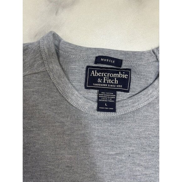Abercrombie And Fitch Men’s Long Sleeve Gray 100% Cotton Shirt Size L - Picture 3 of 9